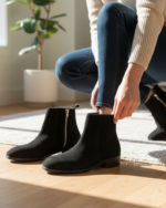 Regal Black Suede Cuban Heel Chelsea Boot - Image 9