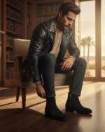 Regal Black Suede Cuban Heel Chelsea Boot - Image 8