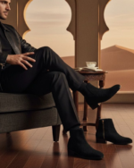 Regal Black Suede Cuban Heel Chelsea Boot - Image 7