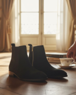 Regal Black Suede Cuban Heel Chelsea Boot - Image 6