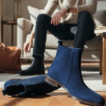 Regal Blue Cuban Heel Suede Chelsea Boot