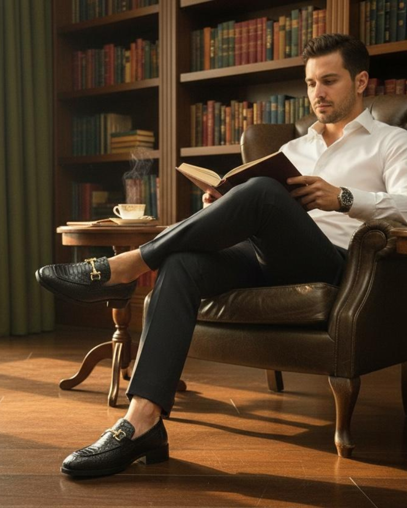 Untitled design - 2026-01-23T152117.841 Varico Black Italian Buckle Loafer - Image 1