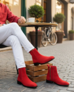 Regal Red Suede Leather Chelsea Boot - Image 4