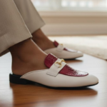 Zolevo Red and White Designer Mules