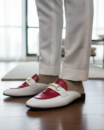 Zolevo Red and White Designer Mules - Image 2