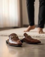 Maritiano Brown Crocko Pattern Mules - Image 4