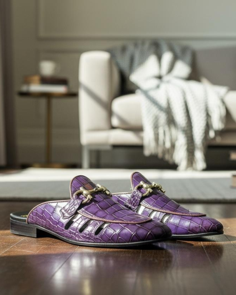 Untitled design (87) Misht Purple Designer Mules - Image 1